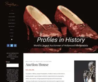 Profilesinhistory.com(Profiles In History) Screenshot