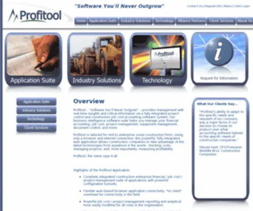 Profitool.com(Profitool Construction Accounting Software) Screenshot