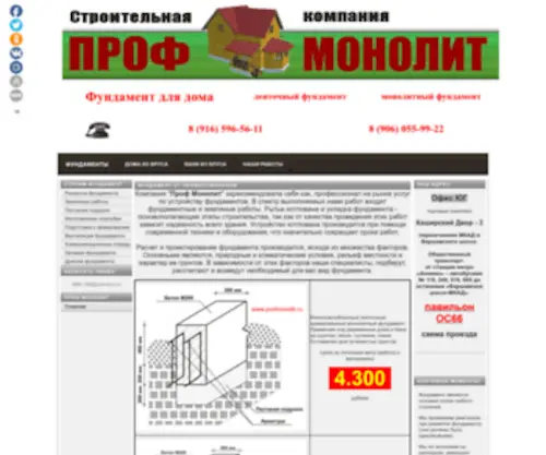 Profmonolit.ru(ôóíäàìåíò) Screenshot