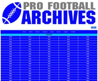 Profootballarchives.com(Pro Football Statistics and History) Screenshot