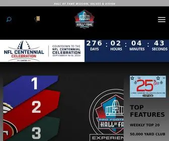 Profootballhof.com(Pro Football Hall of Fame) Screenshot