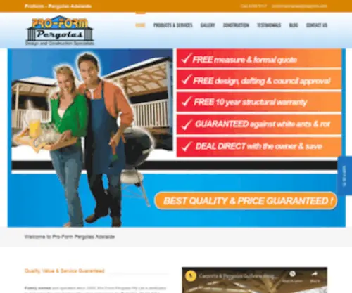 Proformpergolas.com.au(Pergolas Adelaide) Screenshot