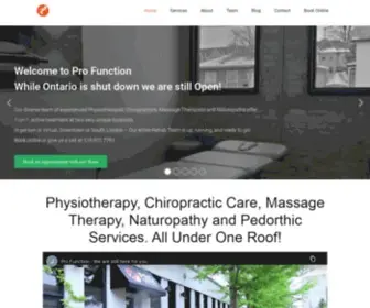 Profunction.ca(Pro Function Sports Injury Clinic & Health Care Team) Screenshot