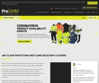 Progarm.com(Flame Resistant Workwear from UK Leading Fire Resistant Workwear Manufacturers) Screenshot