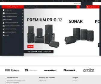 Progear.eu(Professional sound & light; AV equipment; stage equipment; DJ & studio) Screenshot