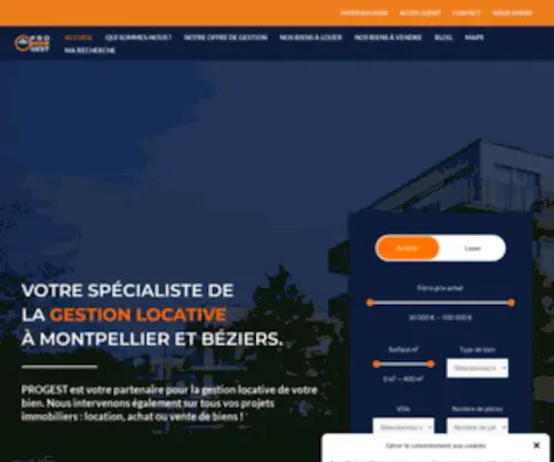 Progest34.fr(Spécialiste de la gestion locative à Montpellier et Béziers) Screenshot