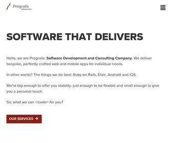 Prograils.com(Ruby on Rails and Elixir Software Development Team) Screenshot