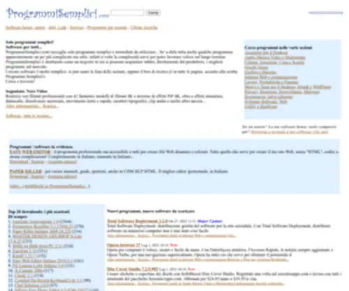 Programmisemplici.com(Programmi Software Scaricare Shareware Freeware Trial Scaricamento Download Gratis DVD MP3 Windows Linux Java) Screenshot