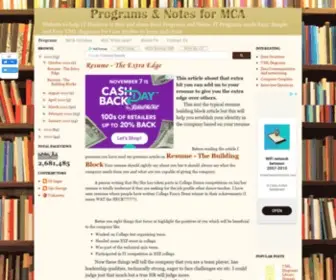 Programsformca.com(Mumbai University MCA College Programs and Notes for MCA) Screenshot