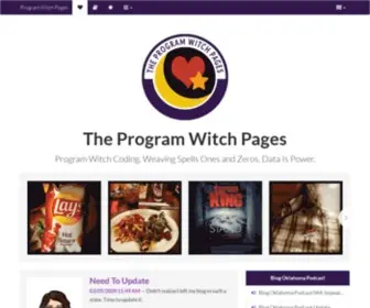 Programwitch.com(Program Witch Coding. Weaving Spells Ones And Zeros. Data) Screenshot