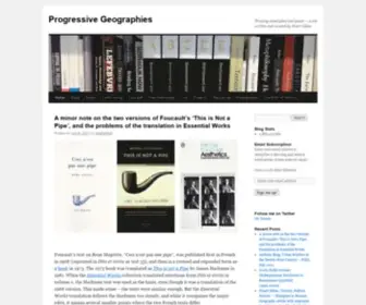 Progressivegeographies.com(Thinking about place and power) Screenshot