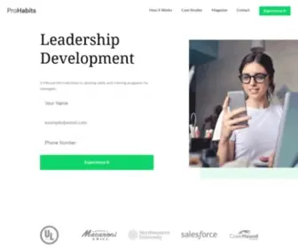 Prohabits.com(Leadership development) Screenshot