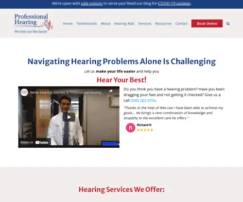 Prohearinghealth.com(Professional Hearing Healthcare Associates) Screenshot