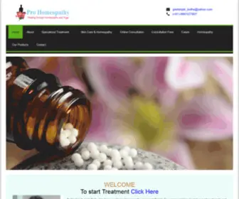 Prohomeopathy.com(Homeopathy and Yoga Treatment) Screenshot