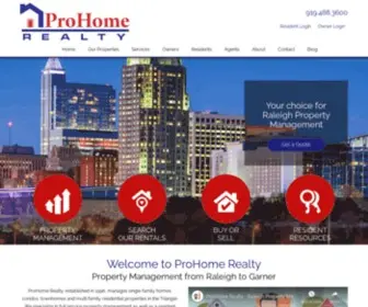 Prohomerealty.com(Raleigh Property Management and Property Managers) Screenshot