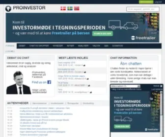 Proinvestor.com(Aktiekurser og debat om investeringer) Screenshot