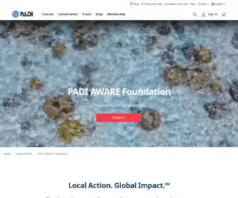 Projectaware.org(PADI AWARE Foundation) Screenshot