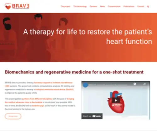 Projectbrave.eu(Biomechanics and regenerative medicine for a one) Screenshot