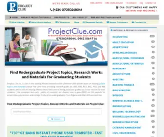 Projectclue.com(Undergraduate Project Topics) Screenshot