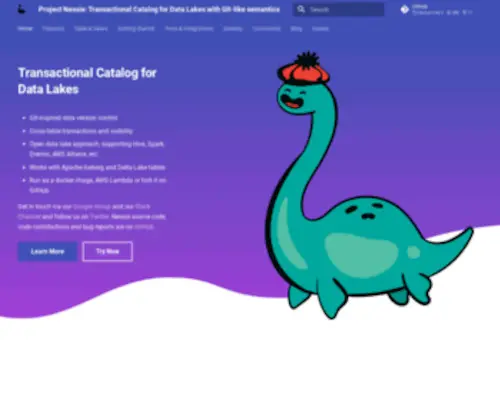 Projectnessie.org(Project Nessie) Screenshot