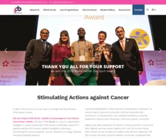 Projectpinkblue.org(Stimulating Actions Against Cancer) Screenshot