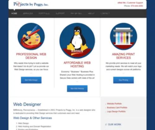 Projectsbypeggy.com(Web Design Services by Projects by Peggy) Screenshot