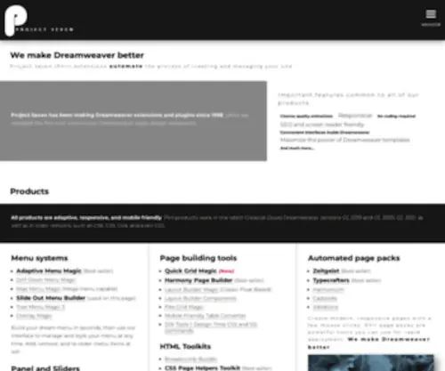Projectseven.com(Responsive Web Design Extensions) Screenshot