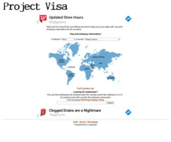 Projectvisa.com(Visa and embassy information for all countries) Screenshot