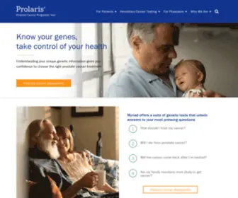 Prolaris.com(Myriad Urology genetic tests provide personalized information) Screenshot