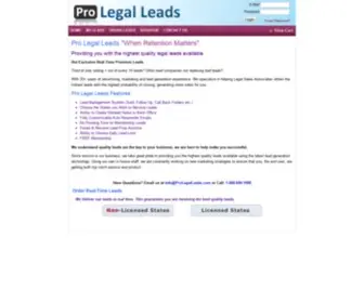 Prolegalleads.com(Pro Legal Leads) Screenshot