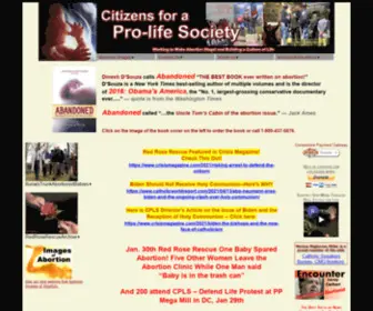 Prolifesociety.com(Citizens for a Pro) Screenshot