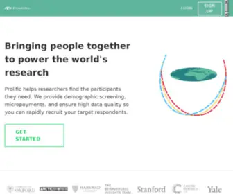 Prolificacademic.co.uk(Researcher) Screenshot