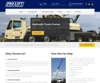 Proliftcrane.com(Pro Lift Crane & Rigging) Screenshot