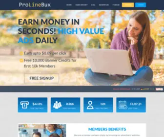 Prolinebux.club(Earn Money in Seconds) Screenshot