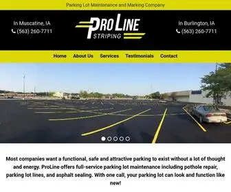 Prolineiowa.com(Parking lot striping and asphalt repair in Muscatine and Burlington IA) Screenshot