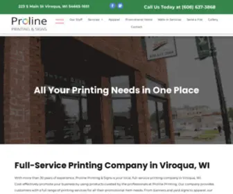 Prolineprinting.net(Proline Printing & Signs) Screenshot