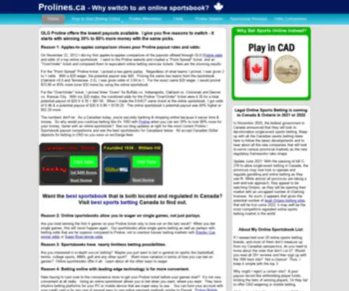 Prolines.ca Screenshot