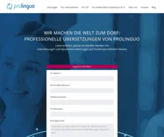 Prolinguo.com(Übersetzungsbüro) Screenshot