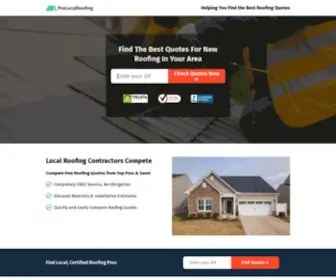 Prolocalroofing.com(Find The Best Quotes For New Roofing In Your Area) Screenshot