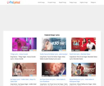 Prolyrical.com(Pro Lyrical) Screenshot