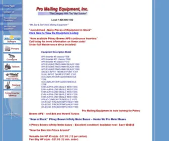 Promailingequipment.com(Used and Rebuilt Mailing Equipment for Sale from Pro Mailing Equipment) Screenshot