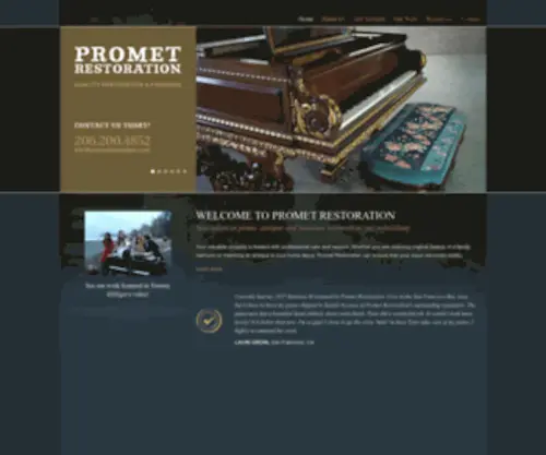 Prometrestoration.com(Piano & Antique Furniture Repair) Screenshot