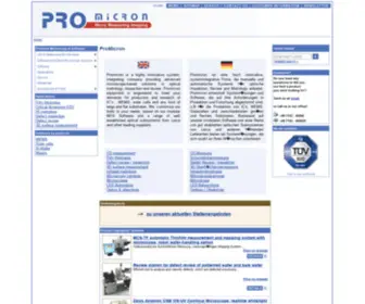 Promicron.de(Herzlich Willkommen auf der Webseite von ProMicron) Screenshot
