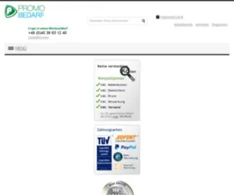 Promobedarf.de(Werbeartikel professionell mit Logo bedrucken) Screenshot