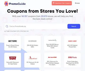 Promoguide.org(Coupons and Promo Codes from Stores You Love) Screenshot