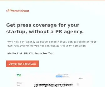 Promotehour.com(10X your startup’s traction with press coverages) Screenshot