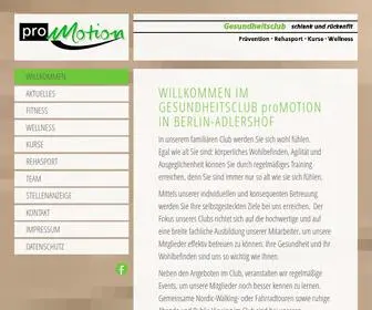 Promotion-Adlershof.de(Gesundheitsclub Pro Motion I Adlershof) Screenshot