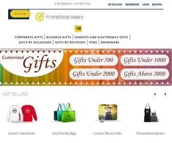 Promotionalwears.com(Personalized Promotional Products Online wholesale Market place) Screenshot