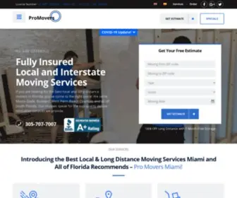 Promoversmiami.com(Pro Movers Miami) Screenshot