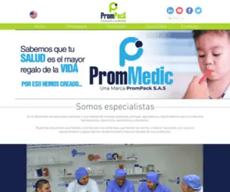 Prompack.com.co(Dispositivos Médicos plásticos) Screenshot